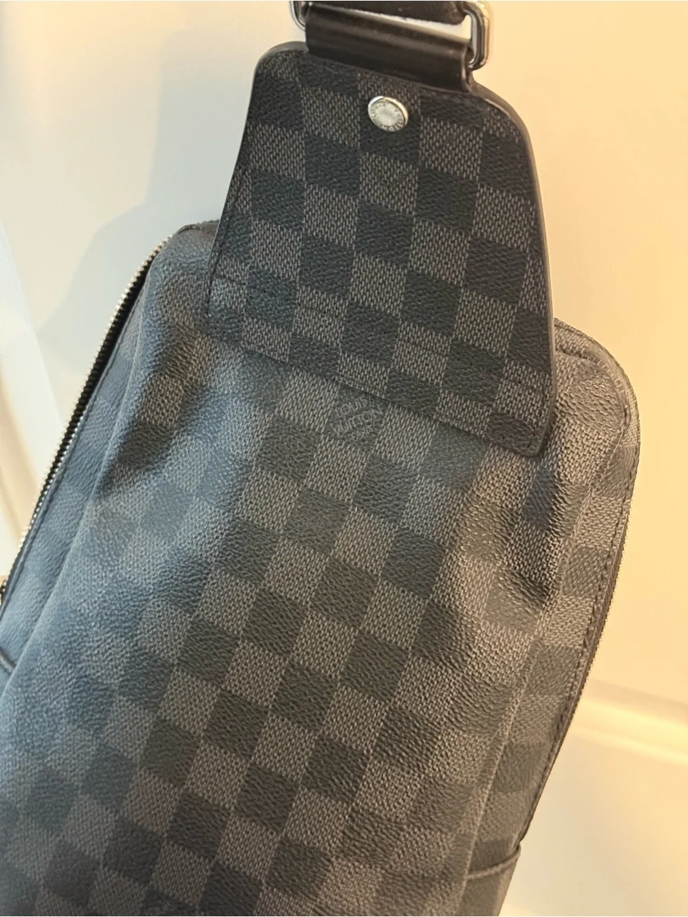 AUTHENTIC Louis Vuitton Black Damier Graphite Avenue Crossbody Sling Bag